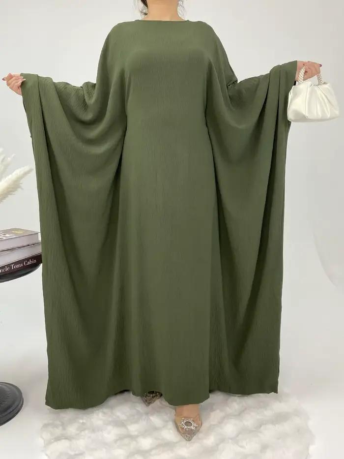 Eid Djellaba Abaya dubaï caftan femmes Robe musulmane manches chauve-souris Jalabiya Kebaya
