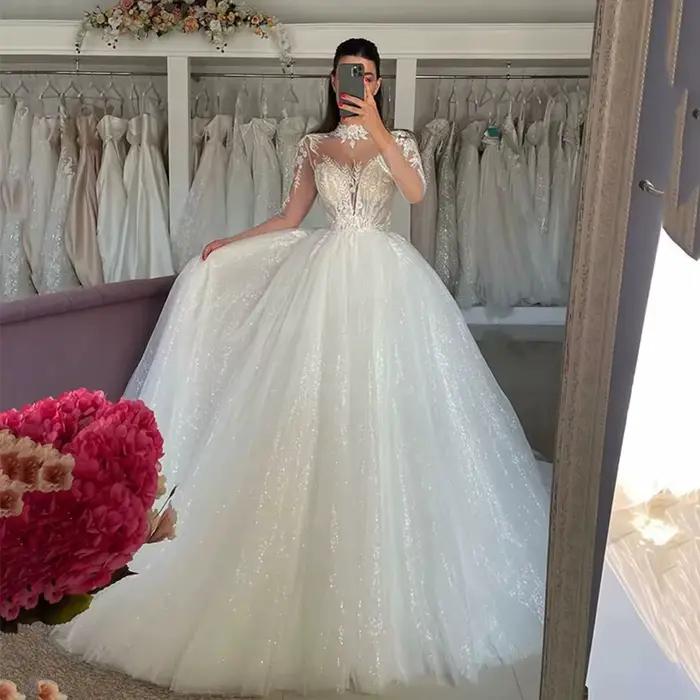 Robes de mariée sirène à manches longues