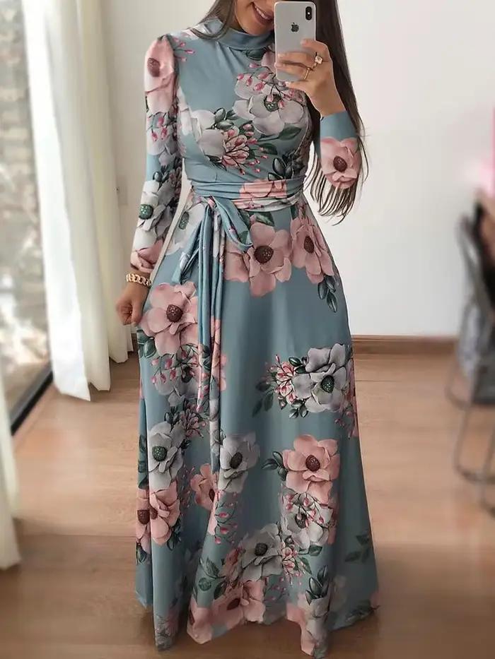 Robes Slim décontractées à manches longues pour femmes