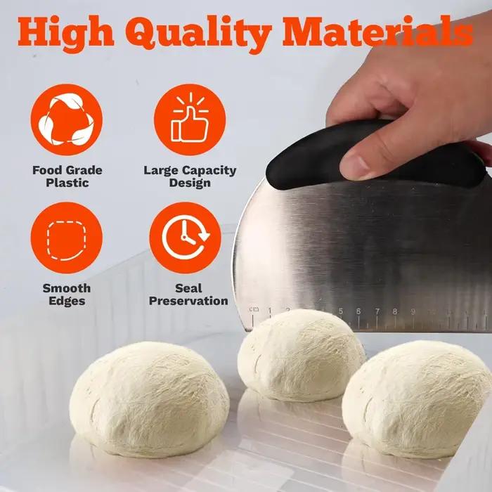Boîte d'épreuve de pâte à Pizza de 12 pouces avec grattoir, récipient de pâte à Pizza empilable multifonction pour la cuisson du pain, des gâteaux au levain