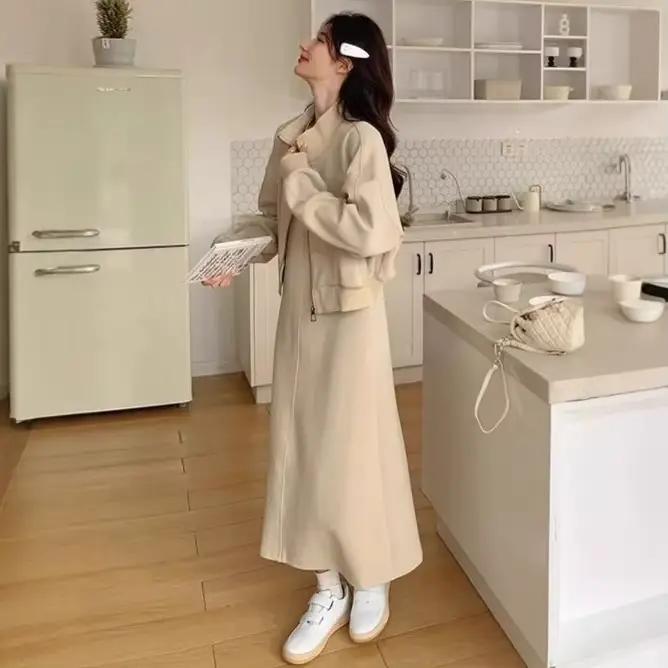 Ensemble deux pièces en polyester mélange pour femme, style basique, automne 2025, par bywindto, pour femmes âgées de l'âge moyen, occasiões spéciales automnales