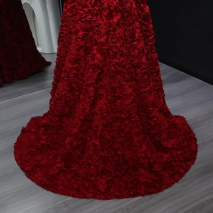 Sharon Said Dubai luxe bordeaux licou robes de soirée avec veste pour les femmes