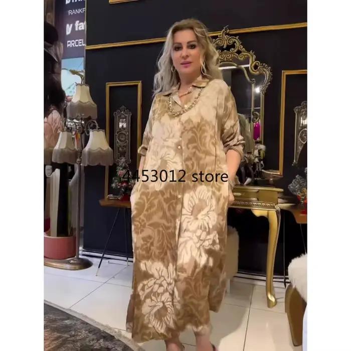 4 couleurs Caftan robe de soirée longue ample pour les femmes Abaya Chic impression