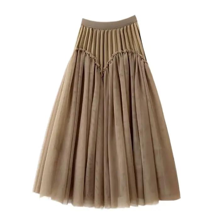 Robe longue plissée et fine