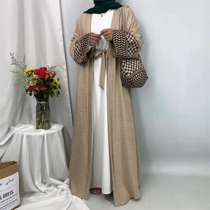 Dubaï élégant caftan Robe modeste Abayas musulman ouvert Abaya et sac femmes Islam