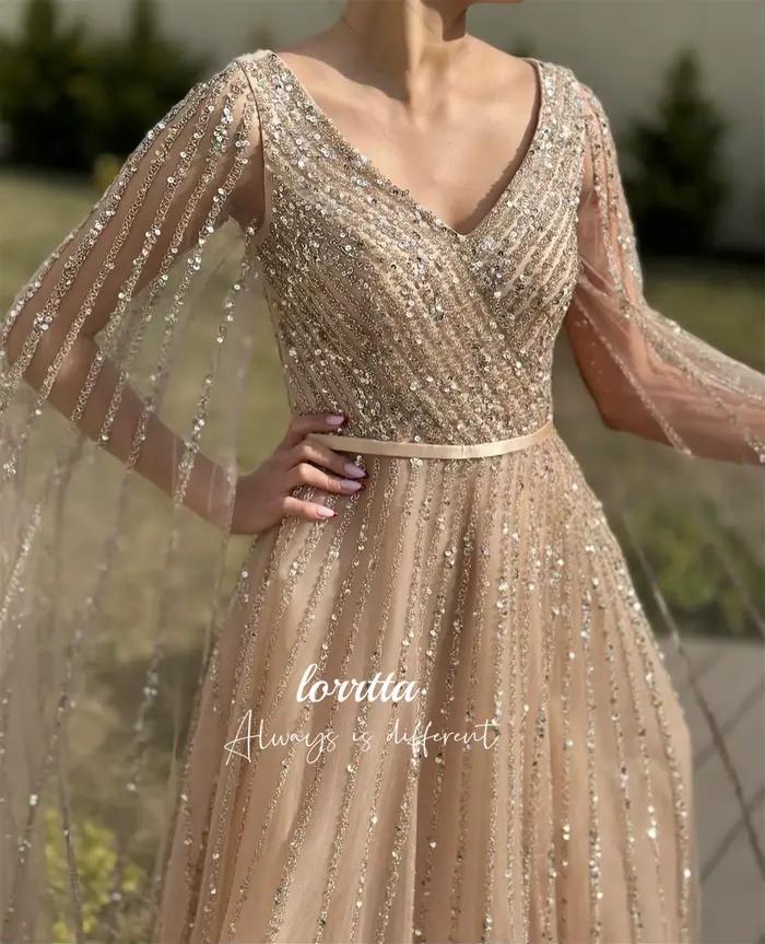 Lorrtta-Robe de soirée en tissu brillant Grace pour femmes