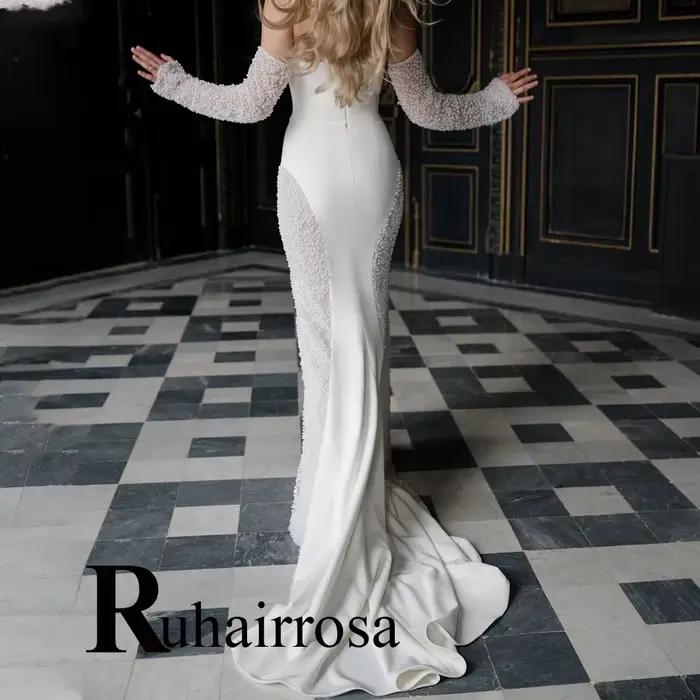 Ruhair charmante robes de mariée à épaules dénudées
