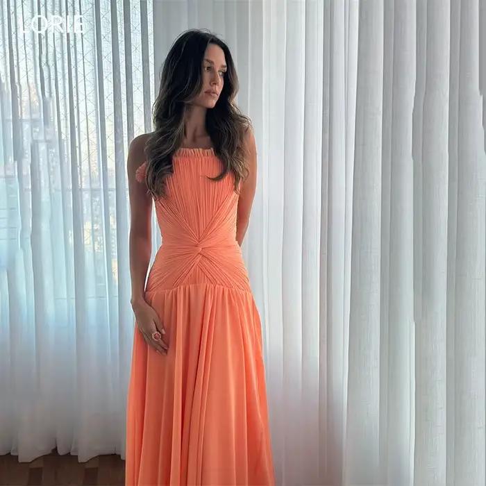 LORIE – robe de soirée trapèze Orange
