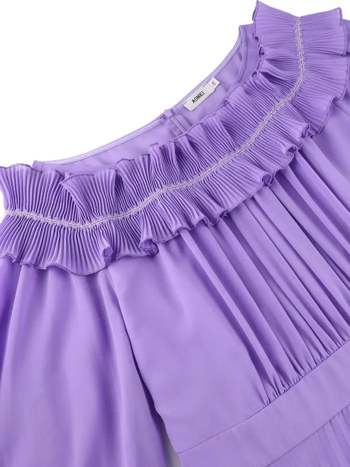 Robe de cérémonie élégante en mousseline plissée