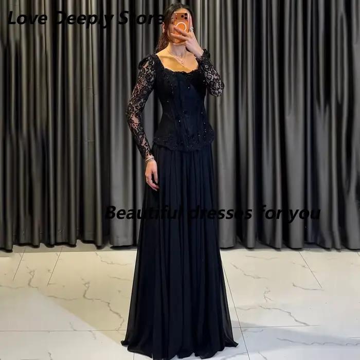 Robe de soirée noire personnalisée pour mariage