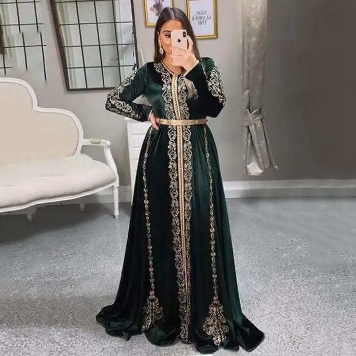 Robe de bal musulmane verte 2026