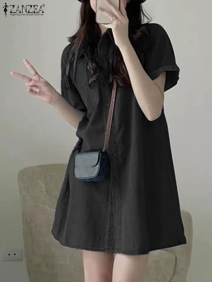 Robe Chemise en Denim pour Femme
