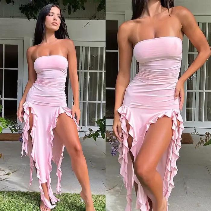 Robe d'Été Classique à Volants pour Femme