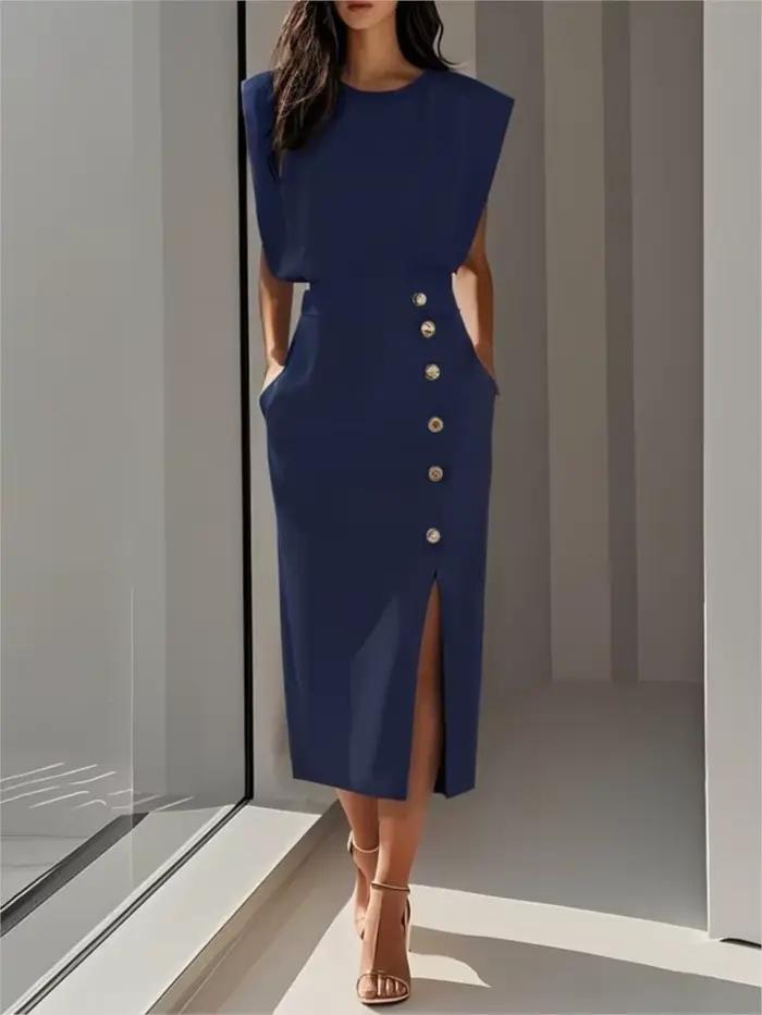 Robe de bureau solide pour femmes