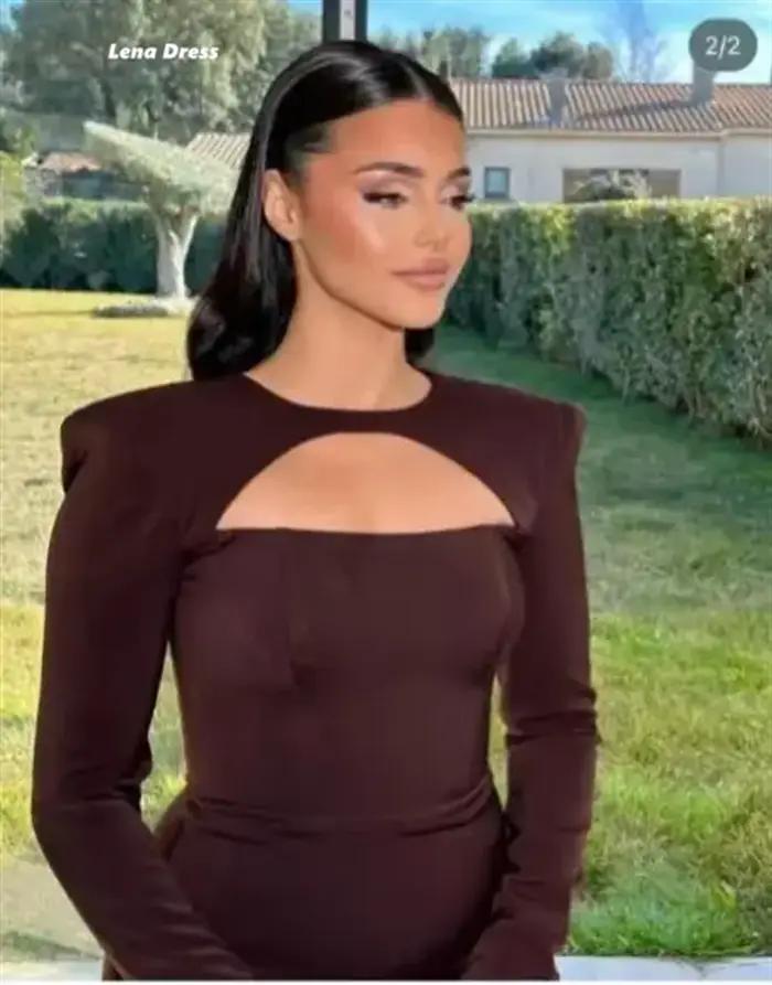 Lena-Robe de Soirée Élégante à Manches sulfpour Femme