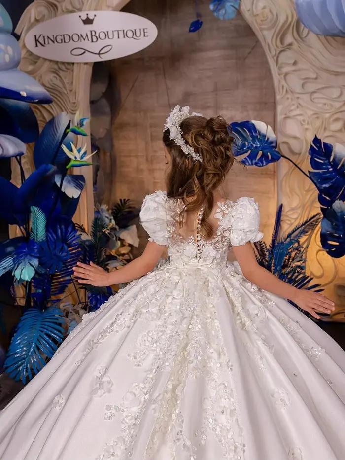 Robe de demoiselle d'honneur blanche en dentelle et Satin