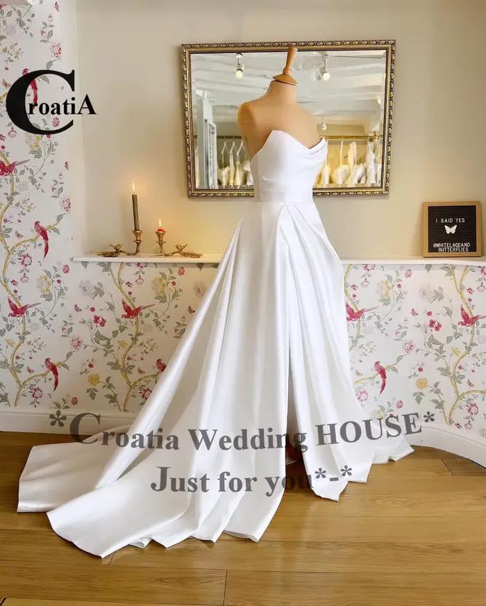 Robes de mariée en satin trompent chérie pour femmes