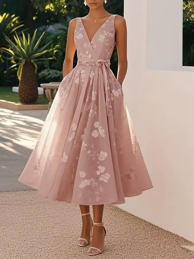 Robe de soirée douce, impression numérique