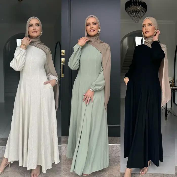 Ramadan modeste Abaya dubaï islamique musulman caftan Robe vêtements de prière femmes robes Para Mujer