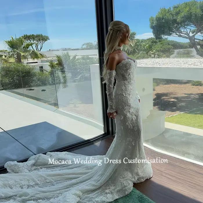 Robes de mariée sirène en dentelle exquises personnalisées Mocaca