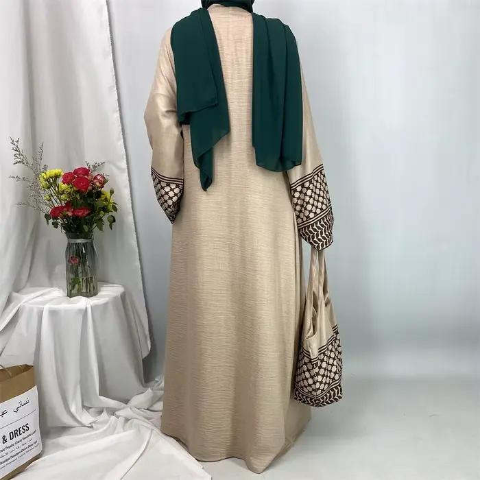 Dubaï élégant caftan Robe modeste Abayas musulman ouvert Abaya et sac femmes Islam