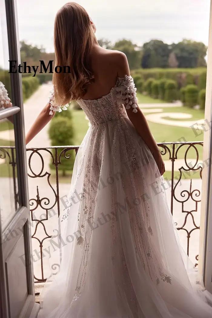 Robes de mariée Ethymon attrayantes coupe trapèze pour femme