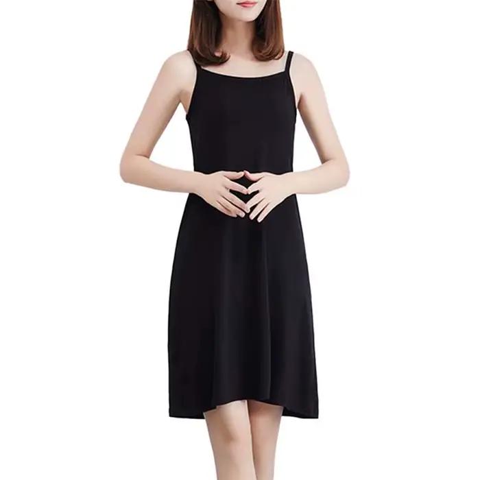 Jupon adapté aux jupes courtes pour femmes, robe moulante unie, service à domicile, chemise de nuit à bretelles, jupe de fond, sac de hanche