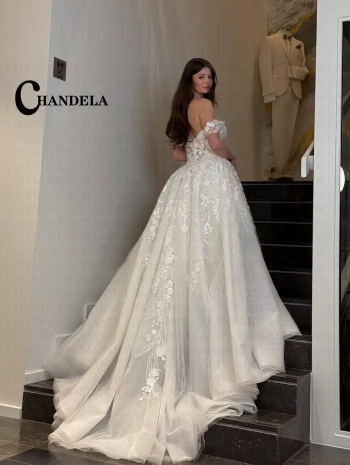 CHANDELA Robe de mariée de bal élégante pour femme