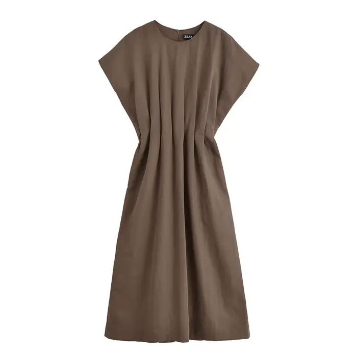 Robe longue femme SAW, design amincissant décontracté