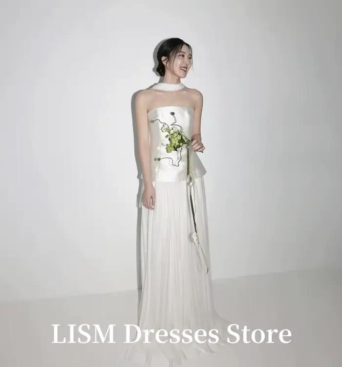 LISM robes de mariée coréennes élégantes avec séance Photo au foulard Tulle doux longueur de plancher