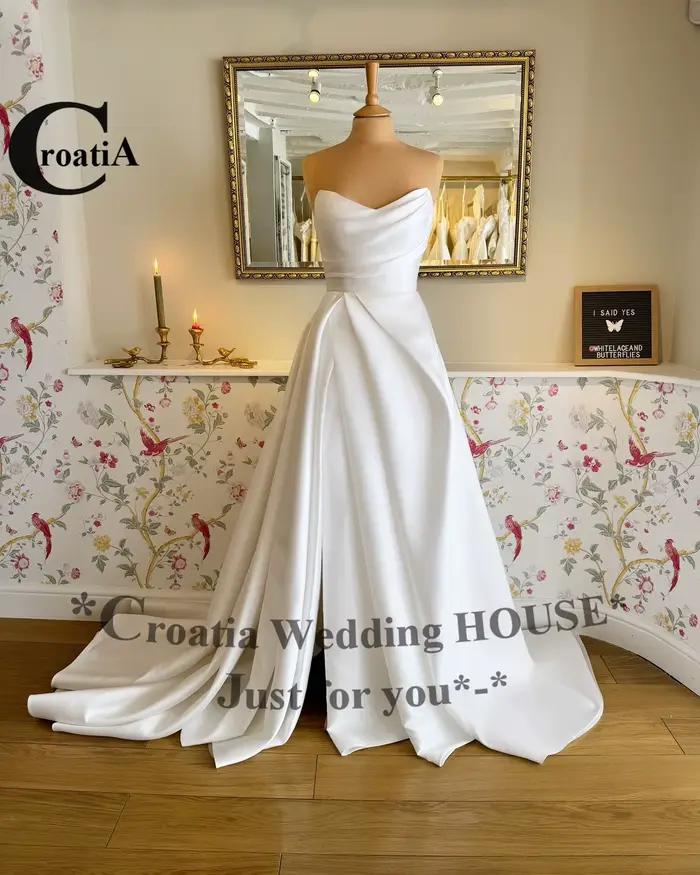 Robes de mariée en satin trompent chérie pour femmes