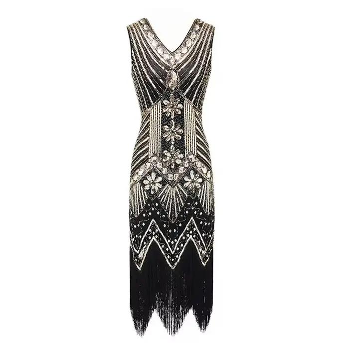1920s robe évasée grande taille S-4XL femmes mode Vintage