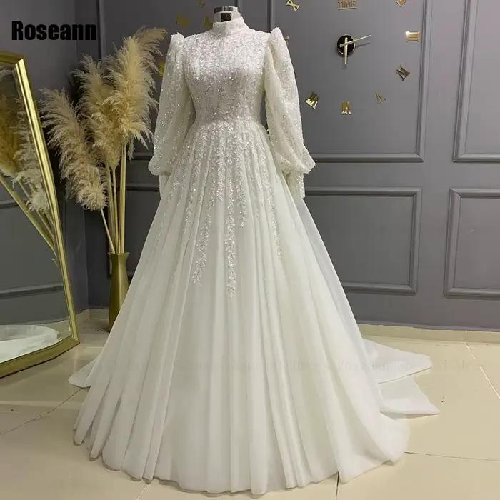 Robes de mariée A-Line musulmanes