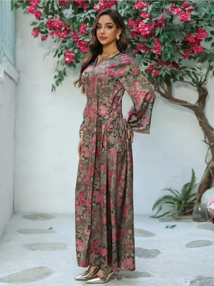 Robe musulmane femmes diamant imprimé Abaya