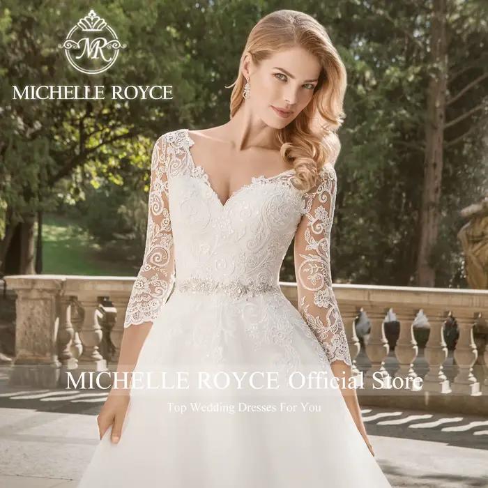 Michelle Royce-Robe de mariée avec ceinture perlée