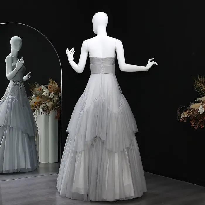 Sharon Said dubaï vert sauge volants robe de soirée avec cristal sans bretelles pour les femmes robes de bal de fête de mariage SF314 personnalisé
