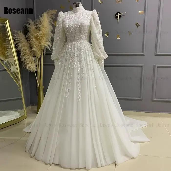 Robes de mariée A-Line musulmanes
