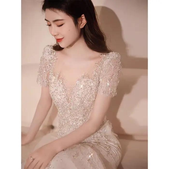 Robe de mariée légère queue de poisson