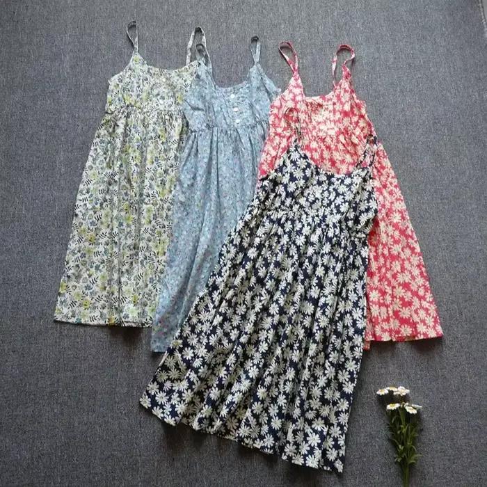 Robe mini en coton à imprimé floral style de plage sans manches pour femmes occassions estivales et décontractées