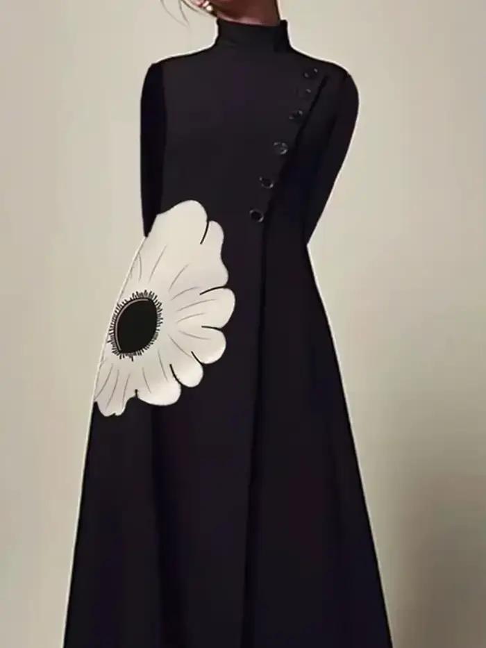 Bonboho-Robe de soirée plissée à manches longues pour femme