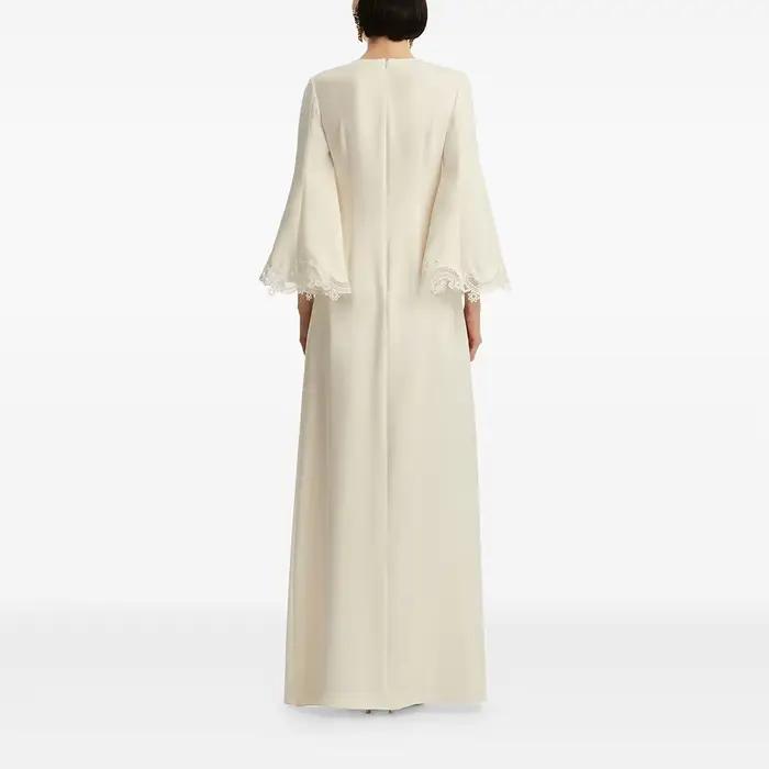 Robes de soirée simples col rond manches 3/4