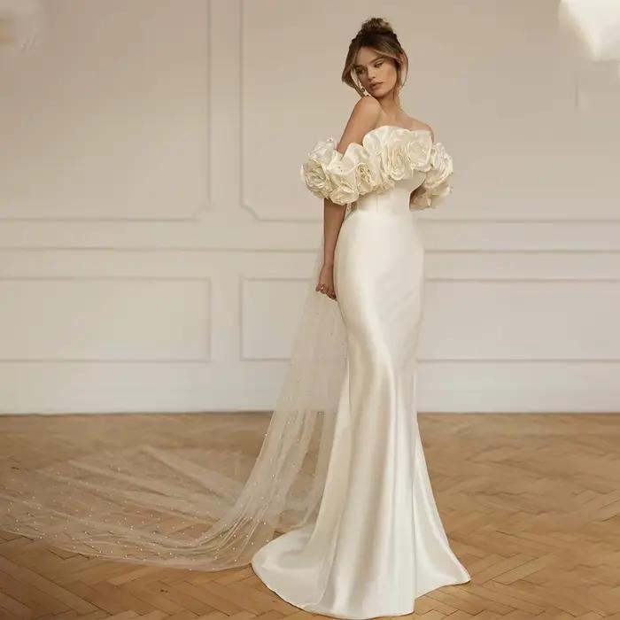 Robe De mariée sirène en Satin