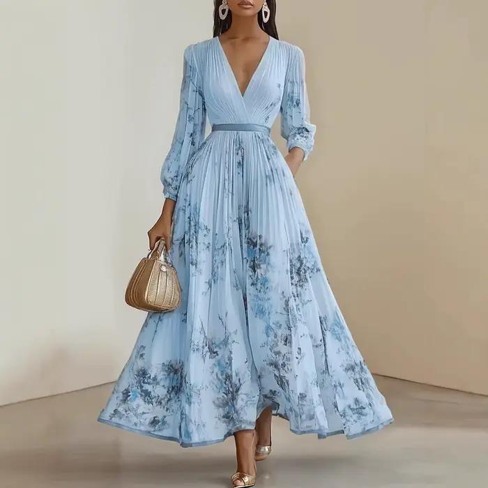Robe Maxi élégante à manches longues pour femmes