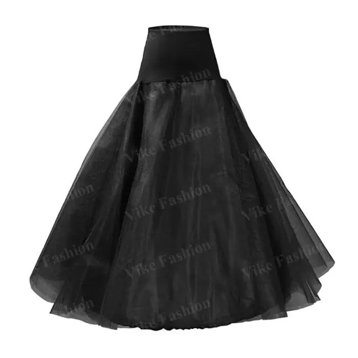 Jupon Long à Volants Crinoline Vintage Polyvalent Pour Robes de Mariée Sous-Jupe Rockabilly Tutu Occasions Spéciales Blanc Noir