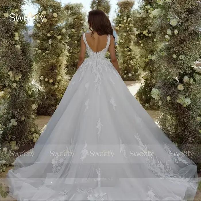 Robe De mariée Vintage en Organza avec broderie