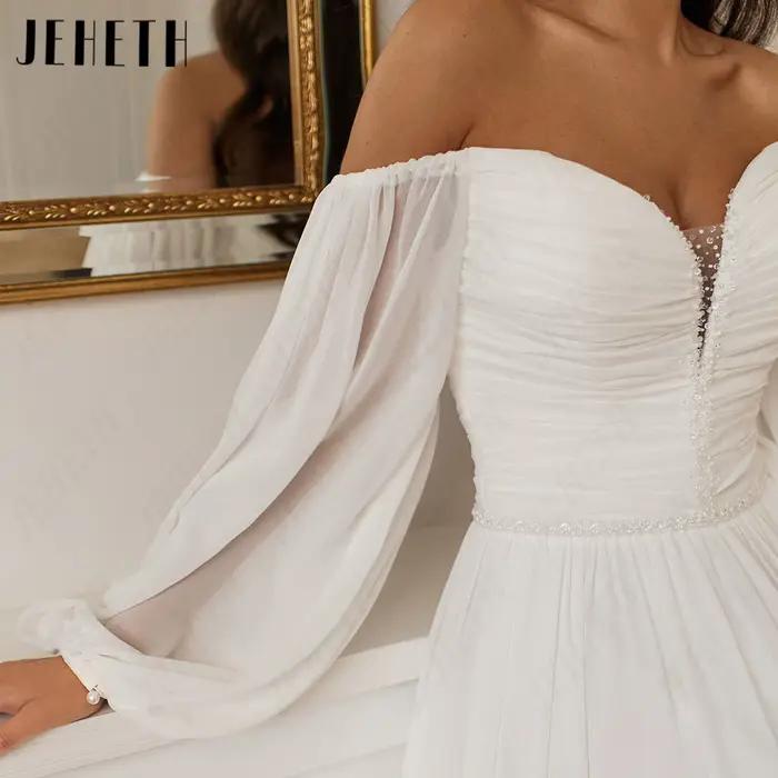 Robe de Mariée A-Line Mousseline JEHETH Personnalisable