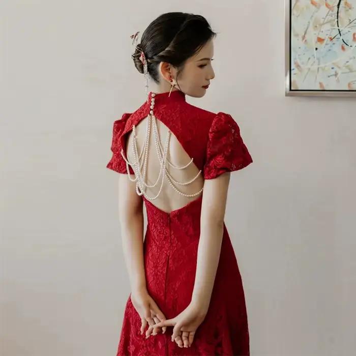Robe de mariée traditionnelle chinoise Qipao