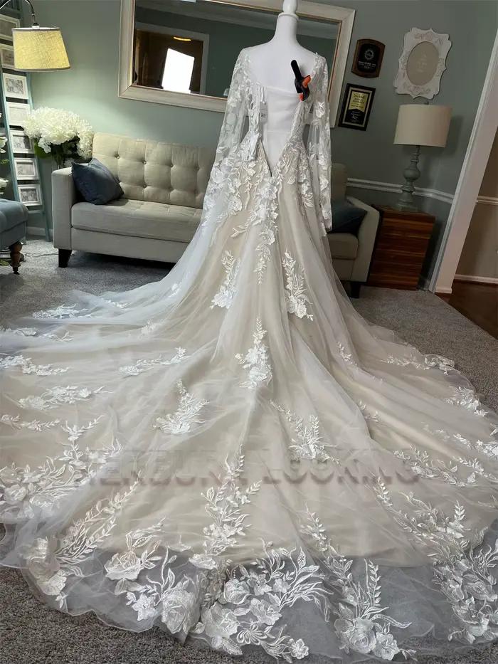HERBURN Robes de mariée délicates en forme de A pour femmes