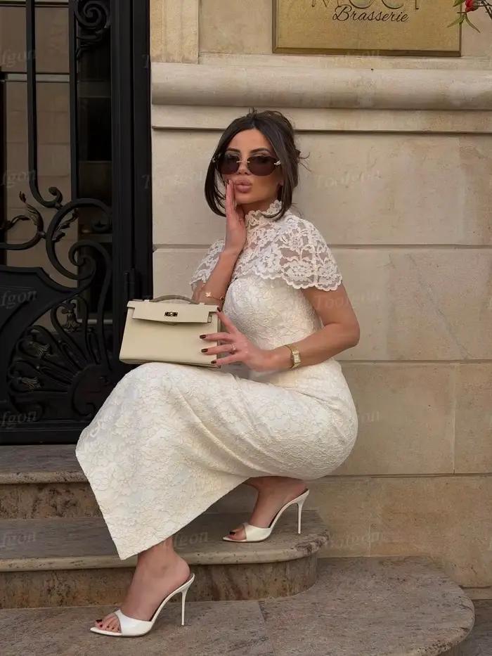 Robes de mariée personnalisées Toofgon en dentelle avec gaine