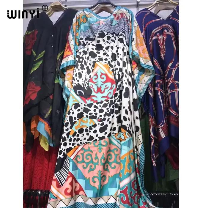 WINYI robe mode turquie robes bohême imprimer Dashiki femmes musulmanes longue caftan été couleur